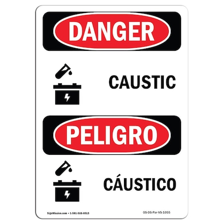 OSHA Danger, 7 Height, 10 Width, Decal